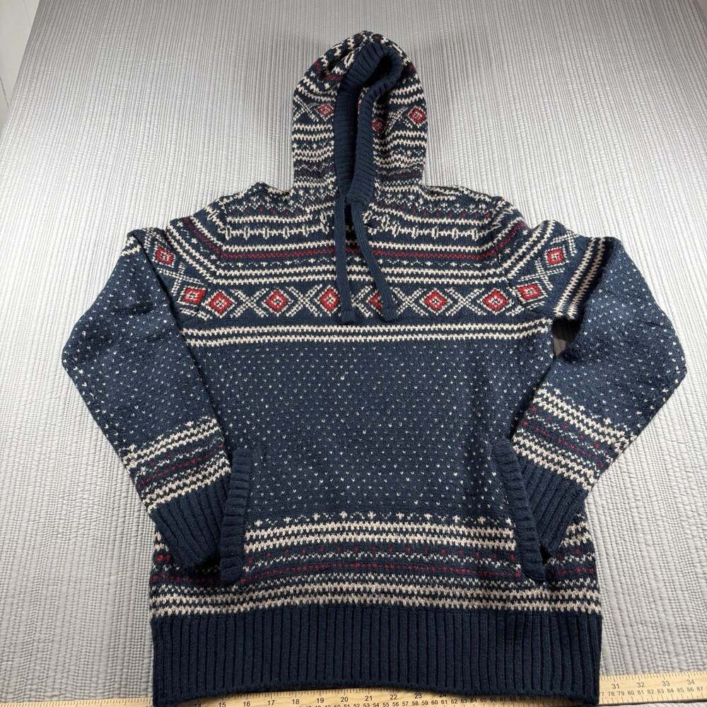 American Eagle Sweater Fair Isle Men’s L Hooded Kangaroo Pocket Gorpcore Ski